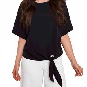 NEW UP! tie knot top in black